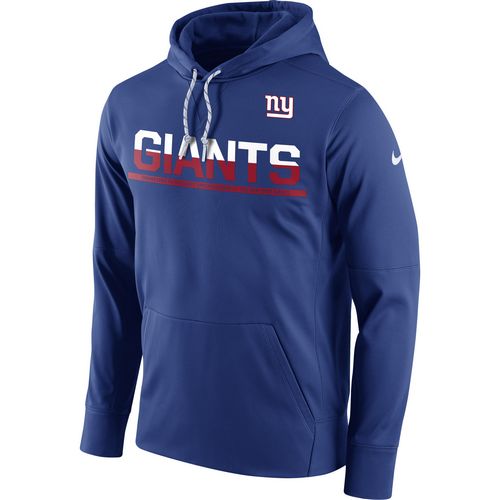 Men's New York Giants Nike Royal Sideline Circuit Pullover Performance Hoodie - Click Image to Close